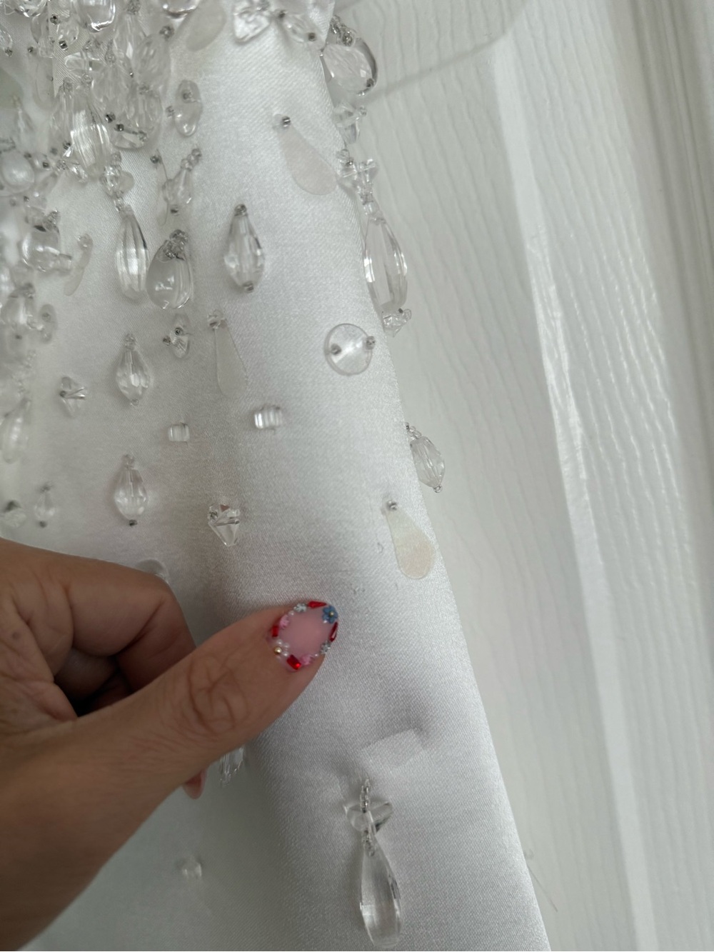 Retrofete Cornelia Crystal Embellished Empire Waist Mini Dress White - Picture 6 of 14